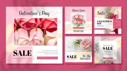 valentine s day sale instagram post set crc8e4a8def size2.97mb - title:graphic home - اورچین فایل - format: - sku: - keywords: p_id:353984