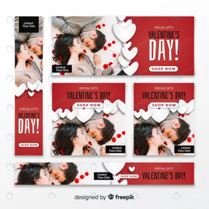 valentine s day sale web banners 1 - title:graphic home - اورچین فایل - format: - sku: - keywords: p_id:353984