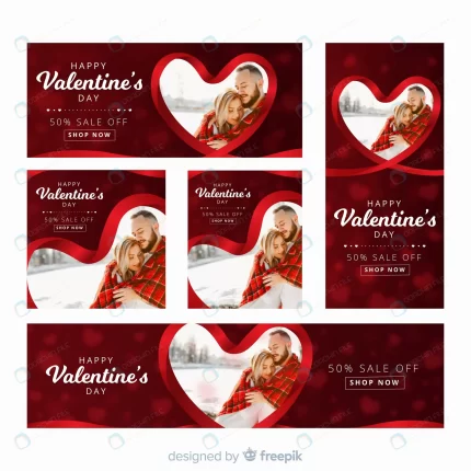 valentine s day web banners with photo 2 - title:graphic home - اورچین فایل - format: - sku: - keywords: p_id:353984