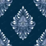 - vector blue damask seamless pattern element class crc4498888d size2.92mb 1 - Home