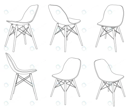 vector modern dining chair with different views o crc669fbd67 size2mb 1 - title:graphic home - اورچین فایل - format: - sku: - keywords: p_id:353984