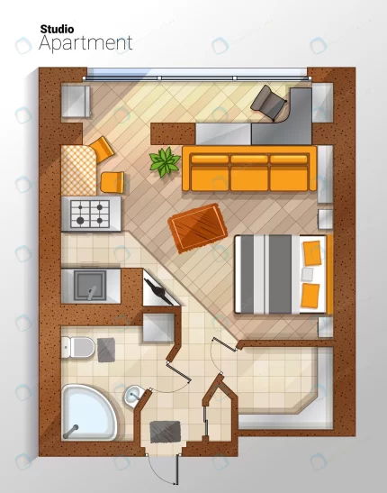 vector modern studio apartment top view illustrat crc93f9f3a9 size5.01mb 1 - title:graphic home - اورچین فایل - format: - sku: - keywords: p_id:353984