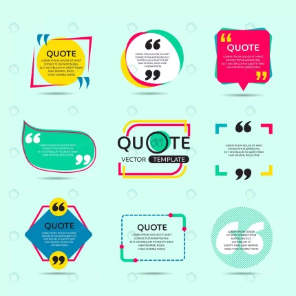 vector set creative quote text template with colo crcd9ec45c5 size2.52mb - title:graphic home - اورچین فایل - format: - sku: - keywords: p_id:353984