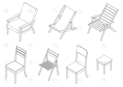 vector set isometric chairs outline illustration. crcdc657ec6 size1.74mb 1 - title:graphic home - اورچین فایل - format: - sku: - keywords: p_id:353984