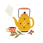 vintage tea kettle with hot steam cup herbs rustic rnd311 frp29474730 - title:Home - اورچین فایل - format: - sku: - keywords:وکتور,موکاپ,افکت متنی,پروژه افترافکت p_id:63922