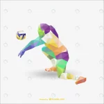 - voleyball player polygonal drawing crc005c78ac size0.85mb - Home