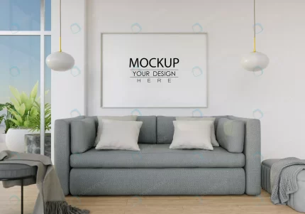 wall art mockup canvas picture frame living room crcb75f5dd0 size74.19mb - title:graphic home - اورچین فایل - format: - sku: - keywords: p_id:353984