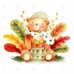 watercolor autumn bear with apple basket rnd633 frp15423362 - title:Home - اورچین فایل - format: - sku: - keywords:وکتور,موکاپ,افکت متنی,پروژه افترافکت p_id:63922