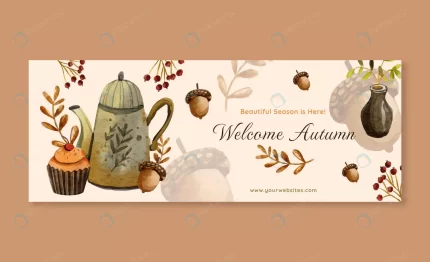 watercolor autumn social media cover template rnd585 frp18496858 - title:graphic home - اورچین فایل - format: - sku: - keywords: p_id:353984