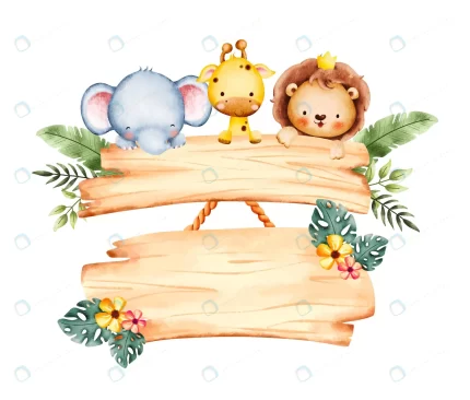 watercolor baby safari animals wooden board with crc152cdabe size30.87mb - title:graphic home - اورچین فایل - format: - sku: - keywords: p_id:353984