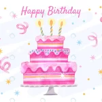 - watercolor birthday background with cake crce229c712 size4.42mb - Home