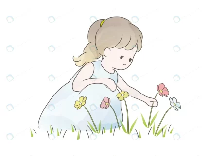 watercolor cute girl picking wild flowers vector crcc951e0a0 size1.77mb - title:graphic home - اورچین فایل - format: - sku: - keywords: p_id:353984