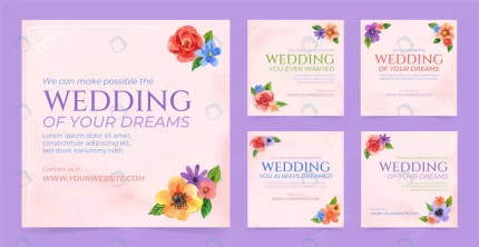 watercolor floral wedding instagram posts rnd490 frp28855675 - title:graphic home - اورچین فایل - format: - sku: - keywords: p_id:353984