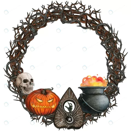 watercolor halloween wreath crc00be4209 size10. crc00be4209 size10.15mb - title:graphic home - اورچین فایل - format: - sku: - keywords: p_id:353984