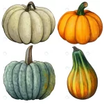 - watercolor hand drawn fall pumpkin composition rnd846 frp17191709 - Home