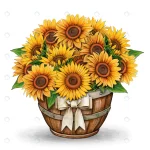 - watercolor sunflower rustic country decoration rnd137 frp17191718 - Home