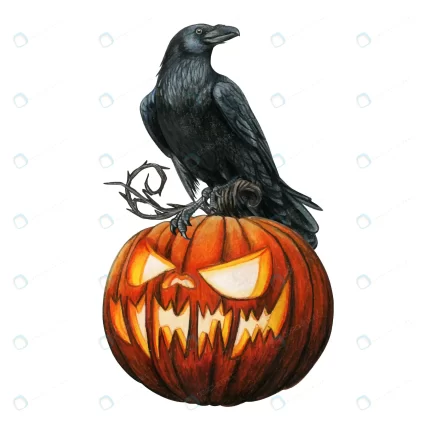 watercolor western raven carved glowing halloween rnd474 frp18483116 - title:graphic home - اورچین فایل - format: - sku: - keywords: p_id:353984