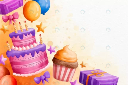 watercolour happy birthday with sweets copy space crca150973a size43.93mb - title:graphic home - اورچین فایل - format: - sku: - keywords: p_id:353984