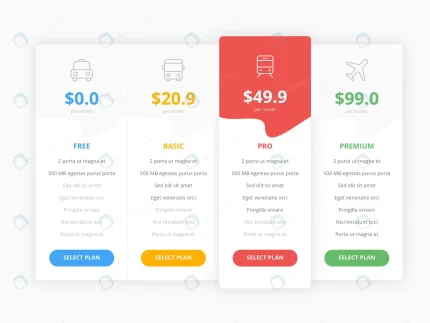 web pricing table with four option template colle crcbae6454b size2.04mb - title:graphic home - اورچین فایل - format: - sku: - keywords: p_id:353984