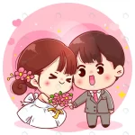 - wedding couple cartoon character illustration crc1f09abbf size5.33mb - Home