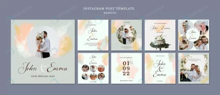 wedding instagram posts template design rnd393 frp30586494 - title:graphic home - اورچین فایل - format: - sku: - keywords: p_id:353984