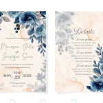 wedding invitation card with blue watercolor flor crcbfde35c0 size13.46mb - title:Home - اورچین فایل - format: - sku: - keywords:وکتور,موکاپ,افکت متنی,پروژه افترافکت p_id:63922