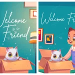 welcome friend posters with cat box girl crcc292737c size6.00mb - title:Home - اورچین فایل - format: - sku: - keywords:وکتور,موکاپ,افکت متنی,پروژه افترافکت p_id:63922