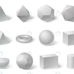 - white geometric 3d shapes geometry form education crca052f133 size1.75mb - Home