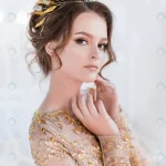 woman golden evening gawn crown poses luxury whit crc50fa6539 size7.63mb 3918x5877 1 1 - title:Home - اورچین فایل - format: - sku: - keywords:وکتور,موکاپ,افکت متنی,پروژه افترافکت p_id:63922