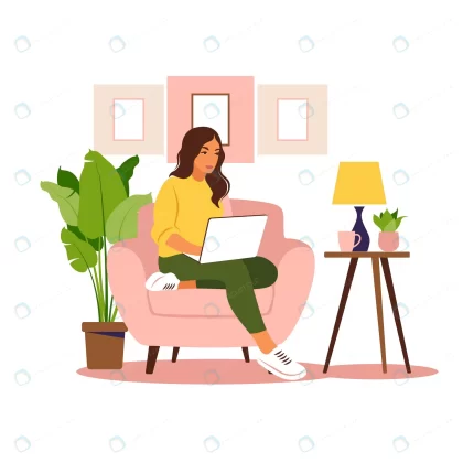 woman sitting with laptop concept illustration wo crc28ce457b size0.54mb - title:graphic home - اورچین فایل - format: - sku: - keywords: p_id:353984