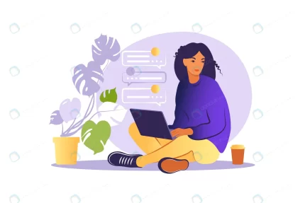 woman sitting with laptop concept illustration wo crc3ea1c3a8 size0.67mb - title:graphic home - اورچین فایل - format: - sku: - keywords: p_id:353984