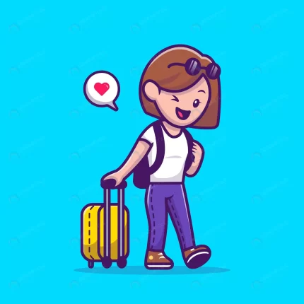 woman traveller pulling suitcase cartoon crc755b6968 size0.76mb - title:graphic home - اورچین فایل - format: - sku: - keywords: p_id:353984