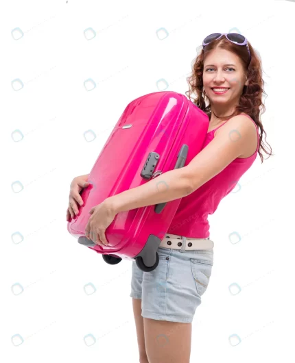 woman with suitcase white background rnd707 frp19638071 - title:graphic home - اورچین فایل - format: - sku: - keywords: p_id:353984