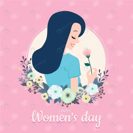 women s day with female smelling beautiful flower crcf8c6890e size1.29mb - title:graphic home - اورچین فایل - format: - sku: - keywords: p_id:353984