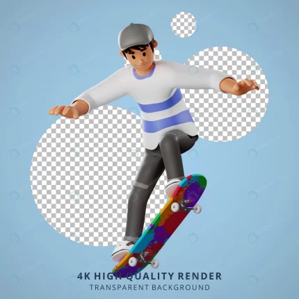 young boy hat is skateboarding 3d character illus crcb7e81b84 size12.81mb - title:graphic home - اورچین فایل - format: - sku: - keywords: p_id:353984