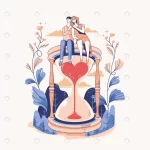 - young couple sitting hourglass - Home