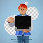 - young man red haired holding laptop 3d character crc431d4104 size13.75mb 1 - Home