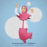 young muslim girl happy jump 3d character illustr crce60efdd2 size12.78mb - title:Home - اورچین فایل - format: - sku: - keywords:وکتور,موکاپ,افکت متنی,پروژه افترافکت p_id:63922