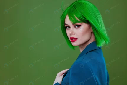 young woman fun gesture hands green hair fashion crc1eaa4084 size14.35mb 6578x4385 - title:graphic home - اورچین فایل - format: - sku: - keywords: p_id:353984