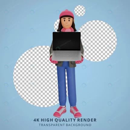 young woman holding laptop 3d cartoon character i crcbe57a6cd size6.63mb 1 - title:graphic home - اورچین فایل - format: - sku: - keywords: p_id:353984