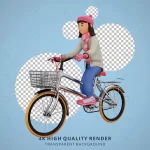 - young woman riding bicycle 3d cartoon character i crcb35f40f0 size17.18mb 1 - Home