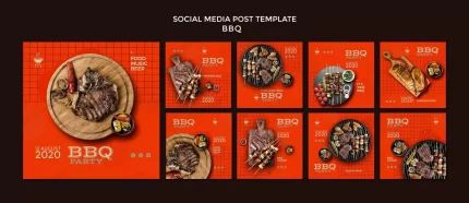 barbecue party social media post template crcd0f67fba size140.93mb - title:graphic home - اورچین فایل - format: - sku: - keywords: p_id:353984