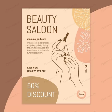 beauty salon flyer template crc68891941 size0.83mb - title:graphic home - اورچین فایل - format: - sku: - keywords: p_id:353984