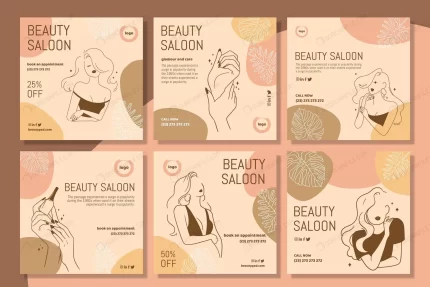 beauty salon instagram posts template crc19d6aec3 size2.08mb - title:graphic home - اورچین فایل - format: - sku: - keywords: p_id:353984