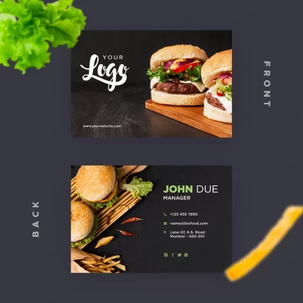 business card template restaurant with burgers crc332d4f44 size9.15mb - title:graphic home - اورچین فایل - format: - sku: - keywords: p_id:353984
