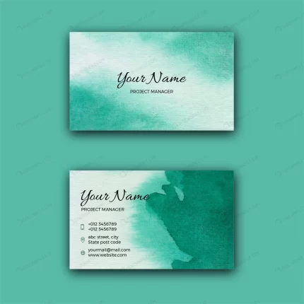 green watercolor corporate business card template crcfb9d7145 size41.98mb - title:graphic home - اورچین فایل - format: - sku: - keywords: p_id:353984