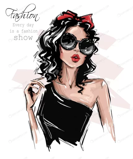 hand drawn beautiful young woman sunglasses styli crc1a2fe171 size4.31mb - title:graphic home - اورچین فایل - format: - sku: - keywords: p_id:353984