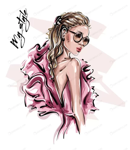 hand drawn beautiful young woman sunglasses styli crc578705dc size5.29mb - title:graphic home - اورچین فایل - format: - sku: - keywords: p_id:353984