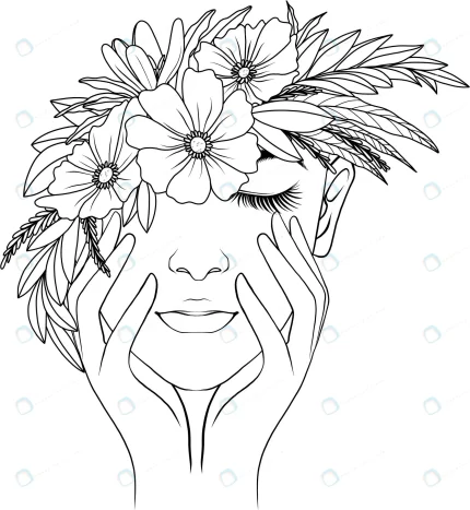 hand drawn woman flowers crc1e2ae092 size2.87mb - title:graphic home - اورچین فایل - format: - sku: - keywords: p_id:353984