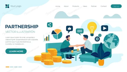 landing page web template with partnership concep crc578f034e size1.94mb - title:graphic home - اورچین فایل - format: - sku: - keywords: p_id:353984